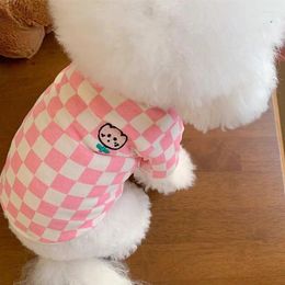 Dog Apparel Pet Clothes Spring Summer Puppy Cute Plaid T-shirt Small And Medium-sized Sweet Soft Pullover Chihuahua Yorkshire Poodle