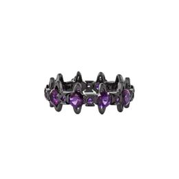 Moda Westwoods New Gun Black Purple Diamond Full Series Full Small Saturn Ring Ring Luz de luxo da moda e versátil estilo quente unhas