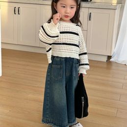 Clothing Sets Girls Kids Toddler Girl Sequins Striped Sweater Ans Jeans Pants Clothes Suit Children Fashion Vintage Outfits