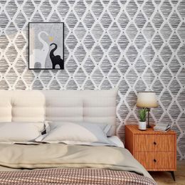 Black and White Peel and Stick Wallpaper Modern Diamond Self Adhesive Wall Paper Boho Geometric Removable Contact Paper