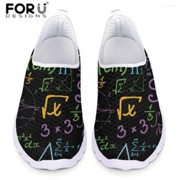Casual Shoes FORUDESIGNS Formula Blackboard Pattern Woman Slip On Sneakers Air Mesh For Women Lightweight Footwear Gifts Teacher