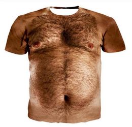 New Fashion MensWomans Chest Hair Muscle TShirt Summer Style Funny Unisex 3D Print Casual T Shirt Tops Plus Size AA01428390235