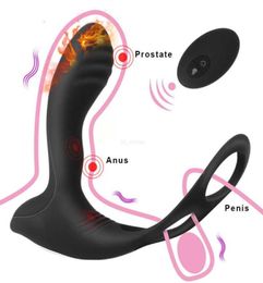 10 Frequency Heating Prostate Massager Vibrating Ring Sex Toy For Men Anal Vibrator Wireless Remote Control Gspot Stimulator X0605091871