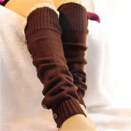 Women Leg Warmers Knitted Boot Socks Lace Knee High Long Socks Warm Elastic Winter Foot Covers