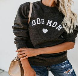 Cute DOG MOM Letter Print Casual Coat Women Hoodies Winter Fleece Hooded Pullover Thick Loose Ladies Sweatshirt Tops Harajuku4643096