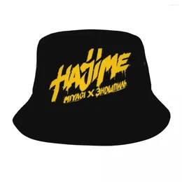 Berets Hajime Bucket Hat Miyagi Andy Harajuku Fisherman Caps For Men Women Funny Fishing Visor Hats Personality Printed Cap