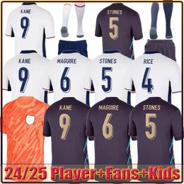 2024 Inglaterra Bellingham Soccer Jerseys 150 anos 23 24 25 Equipe nacional Toone Football camisa branca Kane Bright Sterling Rashford Sancho Grealish Men Kids Kit