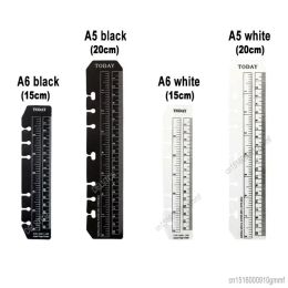 A5 A6 Transparent Black Frosted Bookmark Ruler For 6 Hole Loose Leaf Binder Notebook Planner Agenda Index Ruler Flexible Measure