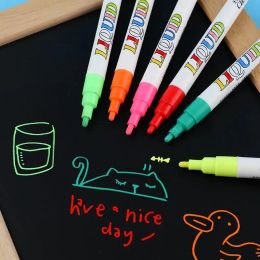 12 Color/set Liquid Erasable Chalk Marker Pens Glass Windows Blackboard Markers Stickers Liquid Ink Pen Chalkboard Tools Office