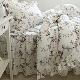 Bedding Sets Vine Flower Print Set Pastoral Duvet Cover Princess Bedspread Bed Sheet For Decor Pillowcase Clothes
