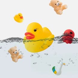Baby Cute Animals Bath Toy Swimming Water Toys Soft Rubber Float Squeeze Sound Kids Wash Play Funny Gift