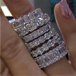 Luxury Elegant Promise Ring 925 Sterling Silver Diamond cz Engagement Wedding Band Rings For Women Men Fine Jewellery Gift Klqxn