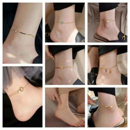 Anklets Style Exquisite And Fashionable Non-Fading Titanium Steel Anklet For Sweet Temperament Ladies Versatile Summer Jewelry Gift