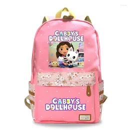 Backpack Gabby's Dollhouse Large Capacity Schoolbag For Teenager Girl Travel Backpacks Cartoon Rucksack Women Fashion Bag