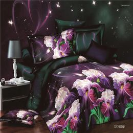 Bedding Sets Butterfly Blue Rose Romantic 3D Duvet Cover Bedsheet Pillowcase 4pcs King Nice Soft Bedclothes 29