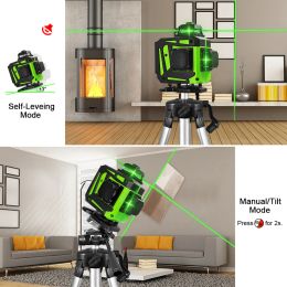 Clubiona 16 Green Lines Laser Level Self-leveling 360 Horizontal And Vertical Super Powerful green Beam Laser Level