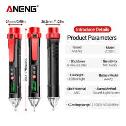 ANENG VC1010 Digital AC/DC Voltage Detectors Smart Non-Contact Tester Pen Meter 12-1000V Current Electric Sensor Test Pencil