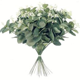 Decorative Flowers 10/20Pcs Eucalyptus Leaves Artificial Plant Bouquet For Home Room Decor Garden Wedding Decoration DIY Wreath Garland