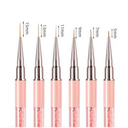 Pink Line Nail Art Brush Manicure Tools Lines Stripe Flower Painting Drawing Liner Pen