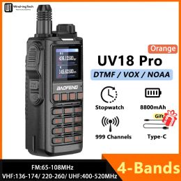Baofeng UV18 Pro Orange Walkie Talkie VHF UHF 200-260MHz 999 Channel UV18i UVi Two Way Radio UV18H L UV-G28 Handheld Transceiver