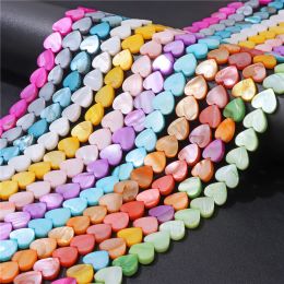 6/8/10/12mm Multicolor Heart Shell Beads Dyed Natural Freshwater Mother of Pearl Bead For Jewelry Making DIY Bracelets Earrings
