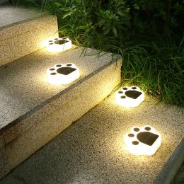 Solar Lights Outdoor Waterproof Cute Dog Cat Animal Print Garden Lights LED Solar Buried Lamp for Patio Yard Garden Decoration