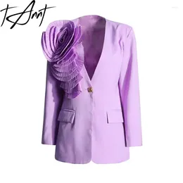 Women's Suits TANNT Women Blazer 2024 V Neck Single Button Full Sleeve Ladies Black Coat Fashion Loose Long Suit Jacket