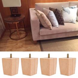 4Set 6/10/15cm Wooden Furniture Legs Solid Wood Sofa Cabinets Bed Table Chair Square Replacement Feet Home Furniture Accessories