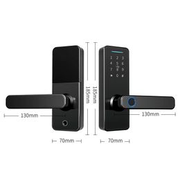 Tuya TTLock Electronic Smart Door Lock With Biometric Fingerprint/Smart Card/Password/Key Unlock/USB Emergency Charging