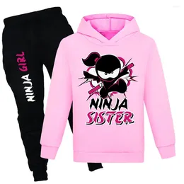 Clothing Sets Teenage Girls Autumn Sweatershirt Set Ninja Kidz Cotton Baby Boys Hoodie Pants Suit Kids Boutique Hooded T Shirt Outfit