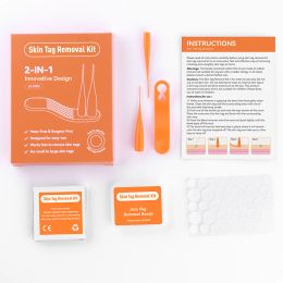 LESCOLTON Skin Tag Remover Kit 2 In 1 Skin Tag Kill Skin Mole Wart Skin Tag Removal 40Pcs Rubber Bands Double Head 2-4 mm/4-7 mm