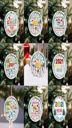 2021 Xmas Ornaments Merry Christmas Friends Gifts Tree Pendant Social Distance Fun Novelties Wooden Holiday Decorations5583522