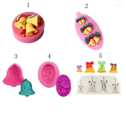 Baking Moulds Christmas Bells Fondant Cake Mould Food Grade Liquid Silicone Mould Decoration Tool Kitchecn Accessories