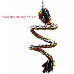 Parrot Rope Hanging Braided Budgie Chew Rope Bird Cage Cockatiel Toy Pet Stand Training Accessories Conure Swing Supplies