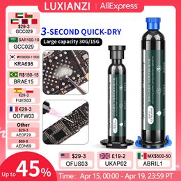 LUXIANZI UV Solder Mask Ink Quick 3S Dry Glue LED Curing For PCB BGA Circuit Board Insulating Protect Soldering Paste Flux Oil