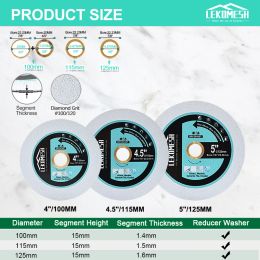 LEKOMESH 1/2/3/5pcs 75/100/115/125mm Glass Cutting Disc Jade Crystal Wine Bottle Marble Ceramic Tile Cutter Diamond Saw Blade