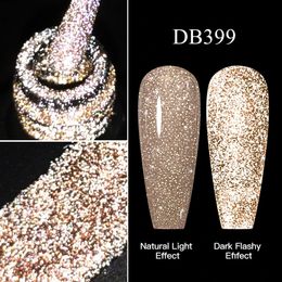 Reflective Glitter Gel Nail Polish Champagne Silver Pink Semipermanent Varnishes Soak Off UV LED Art Decoration 240510