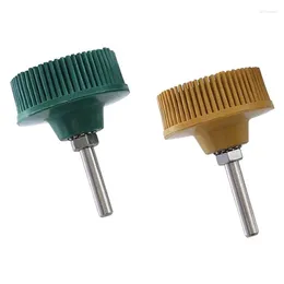 50Mm Drill Bristle Brush Disc Rubber Polishing Deburring Wheels Green & Yellow