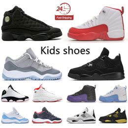 أحذية الأطفال الكبيرة 13 أطفالًا صغارًا 13S Boys Basketball Sneakers Bred Black Cat Gril Baby Kid الأطفال