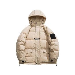 Erkekler Down Parkas -20 Derece Kış Ceket Erkek Hoodie Fermuar Sıcak Kalın Kuplör Açık Kısa Şişirilebilir Ceket Soğuk Ceket Erkek Ceket Q240525