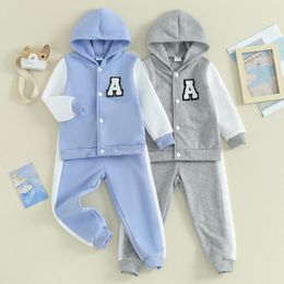 Clothing Sets Pudcoco Toddler Baby Girls Boys 2Pcs Spring Outfits Long Sleeve Hooded Baseball Jacket And Pants Set Kid Clothes 4-8T
