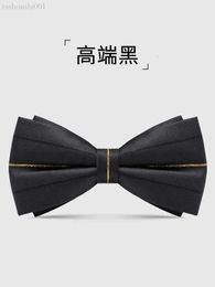 Mens bow tie Formal Business banquet Wine suit shirt Dress man Groom Accessories Black240409 41e0