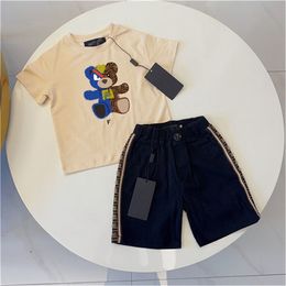 New Designer Brand Baby Clothing Set Classic Children's Summer Short Sleeve Letter Shorts Fashion Shirt SS B12