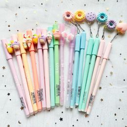 PCs Kawaii Icecream Erasable Pens Cute Stationary School Supplies Donut Pendant Gel Stationery Kids Things