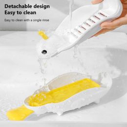 Cute Duck Soap Dish Self-Draining Soap Holder For Bathroom Kitchen Soap Container Bathroom Accessories