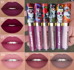 CmaaDu lip gloss Makeup Matte 6 Colors Liquid Lipstick Waterproof and Longlasting Skull Tupe Lipsticks Lips Make up Lipgloss5747813