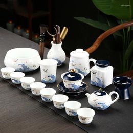 Teaware Sets Tea Set Household Modern High-end Office Meeting Guests Luxury Chinese Ceramic Cup Small Kungfu Making Artefact
