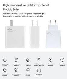 Xiaomi Mi Charger 67w Original Tubro Charge Fast Charging Charger Adapter 67 Watt Redmi 11 Poco F5 X5 Note 12 Pro 5G Blackshark5