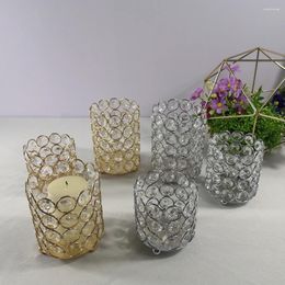 Candle Holders Crystal Holder Silver /Gold Candlestick Lantern Wedding Centrepieces Table Candelabra For Home Party Decoration