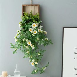 Decorative Flowers Artificial Daisy Wall Hanger Silk Sunflower Hanging Vine For Home Fake Flower Rattan Outdoor Indoor Decor Plant